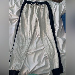 Ash Grey and Navy Blue Outlined Sweatpants